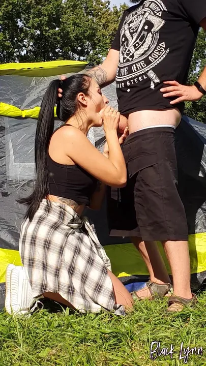 Black Lynn Camping Blowjob