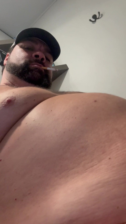 Fat Daddy Smoking and Stroking