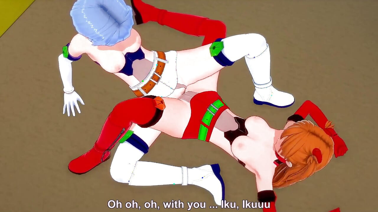 Asuka og Rei Lesbisk Saks Topløs - Neon Genesis Evangelion Hentai Parodi