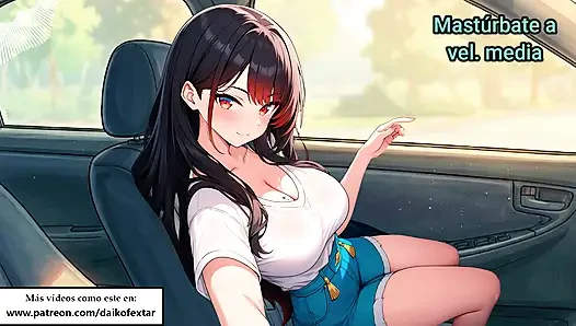 Spanish JOI. Drive (in a game) with one hand and with the other.