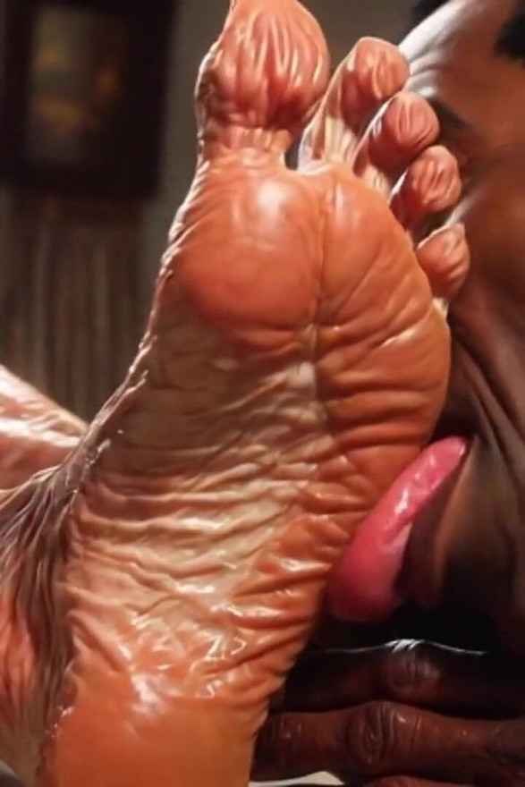 Very Old Granny Feet Oiled & Licked - Intense Sole Worship