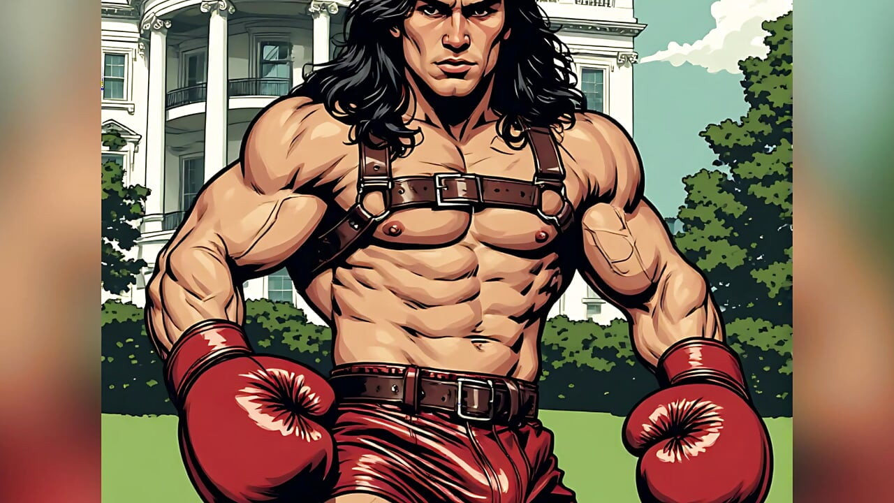Det hvite hus plen fighter bule tegneserie stil kunst