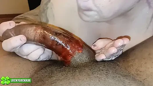 Lucky Gurl Inkdup - Best Fruit Roll up Blowjob with a Huge Cumshot