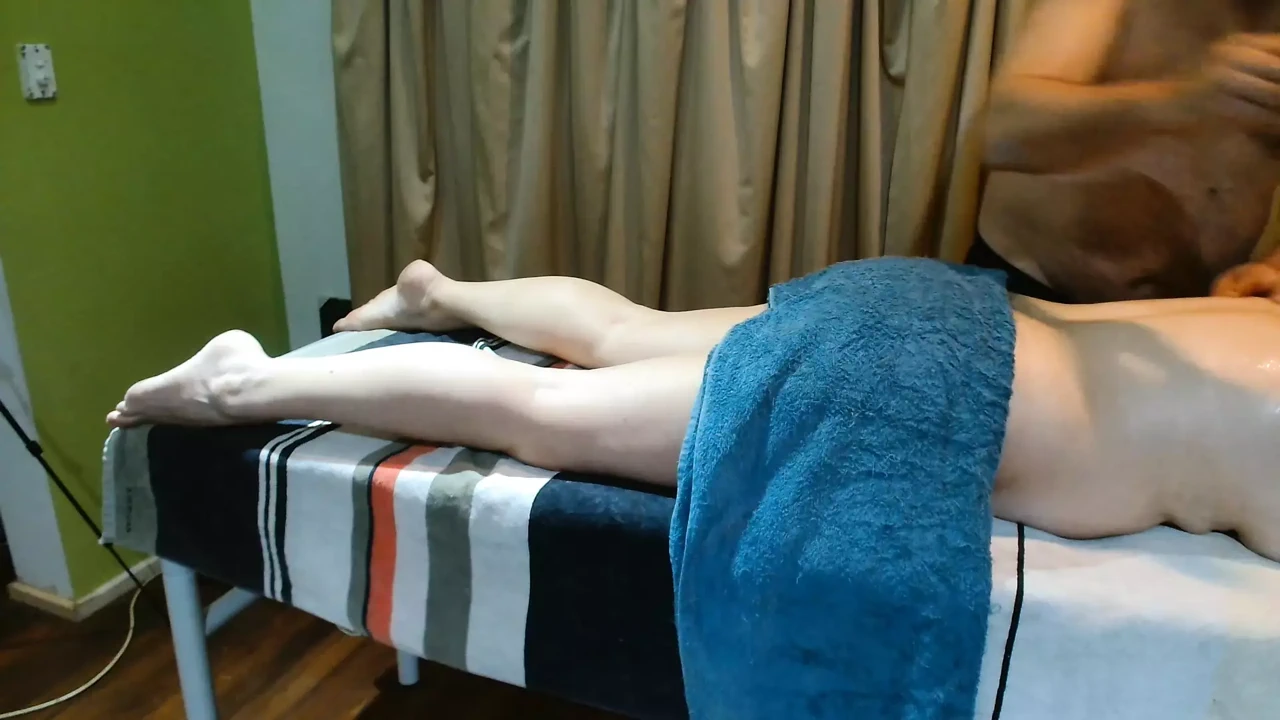 Husband seducing wife with massage then fingering wet creamy pussy