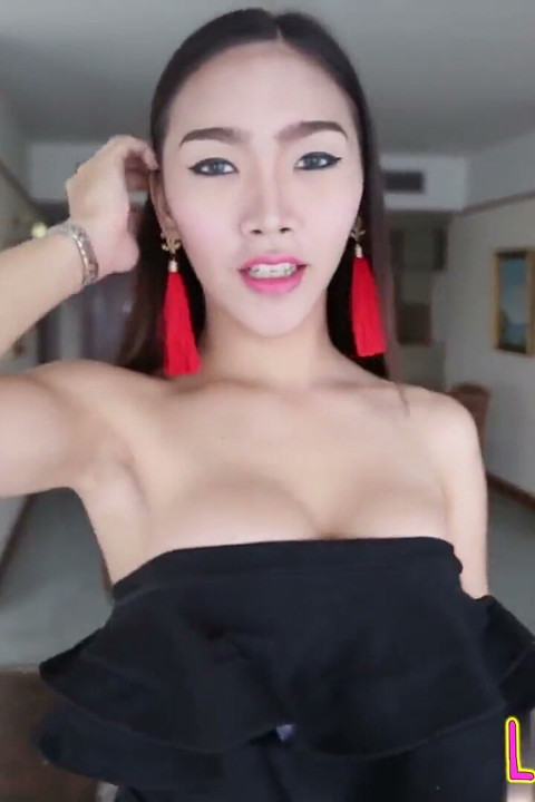 Ladyboystar - a Lovely Ladyboy in a Black Dress Poses for My Lens