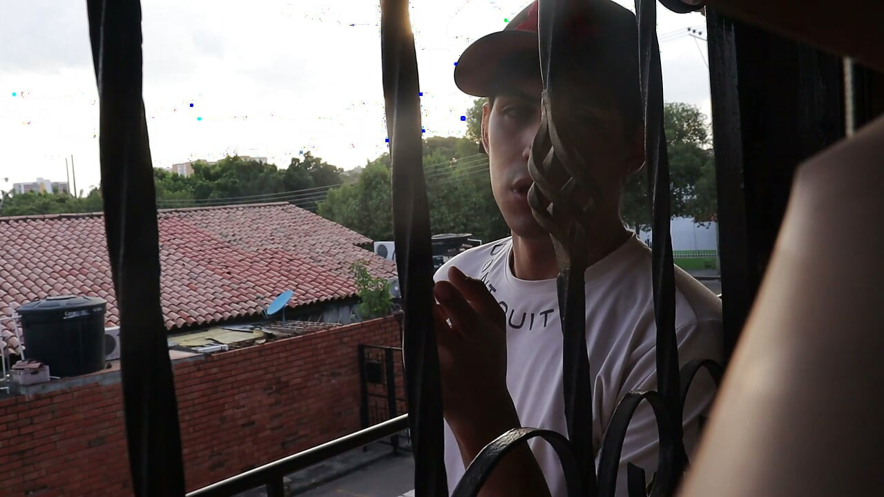 I look out my window at the new Latino neighbor in the neighborhood and invite him to have sex in my apartment
