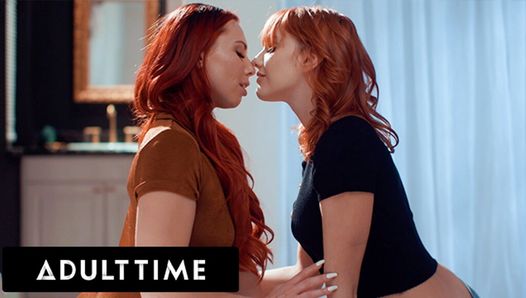 ADULT TIME - kızıl saçlı kızlar Aidra Fox ve Kenna James orgazm olana kadar makaslıyor! ŞEHVETLI LEZBIYEN SEKS!