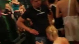 Club chicks fuck in public