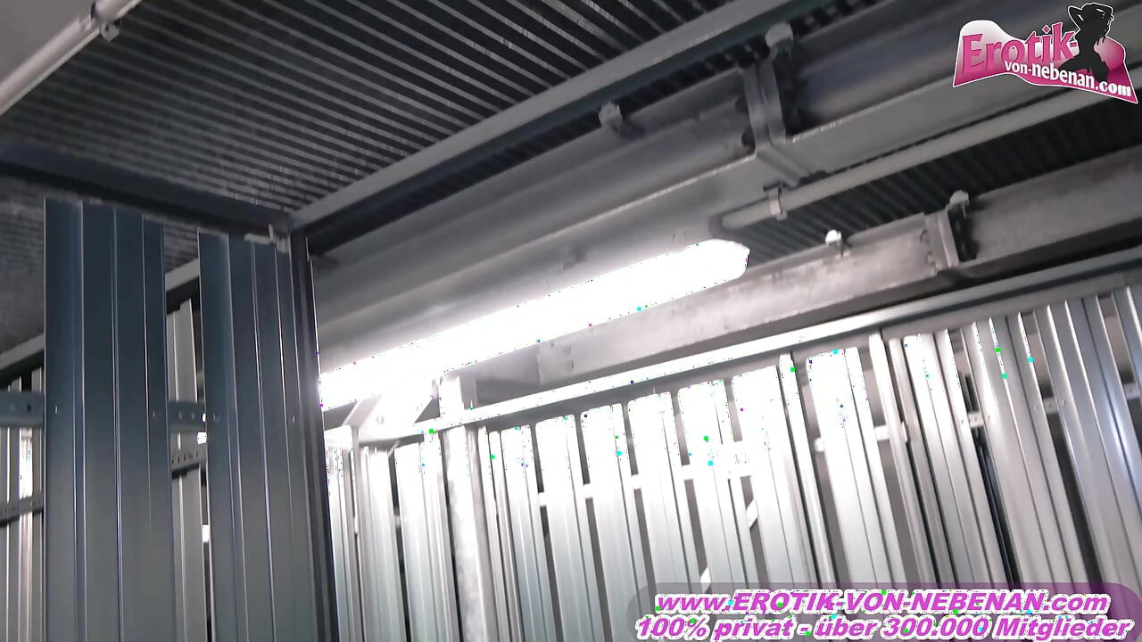 German neighbor with glasses does blowjob at stranger in the basement