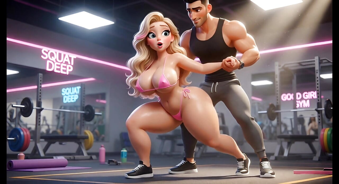 Topless Blonde Gym Slut Obedient Workout Training
