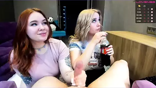 Fat bitches play on camera and suck cock