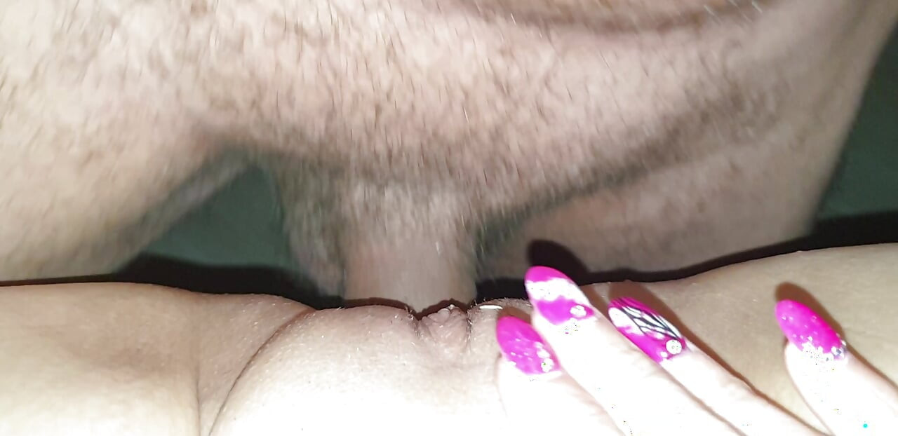 My boyfriend goes all the way in my cunt. Ice cubes and cum go into my.