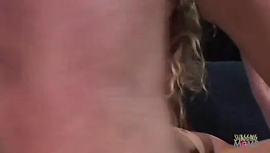 All of her nervousness washes away when two guys fill her mouth and snatch