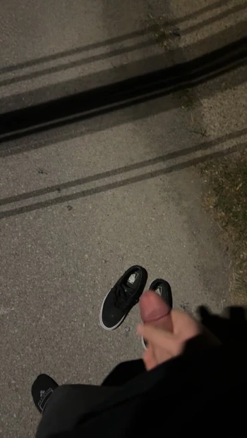 Vans sneakers cumming outside on the road