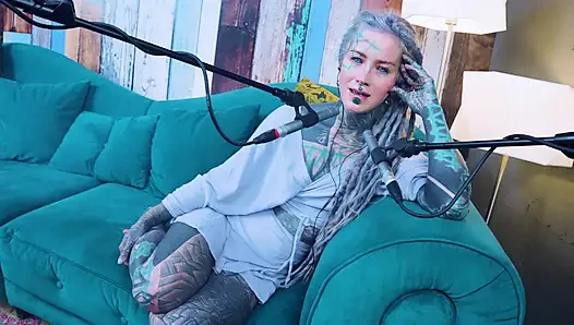 I talk about U - uncomfortable - ASMR podcast SFW talking goth skinny girl dreadlocks tattoo model inked girl