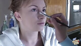 Christie Knocked on the Door and Got Sexy Makeup so She Could Get Ass Fucked