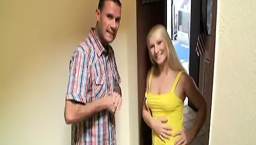 Glorious blonde slut takes the biggest dick ever