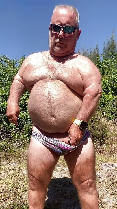 Mark Fletcher wet piss soaked  panties cumming in the woods aging