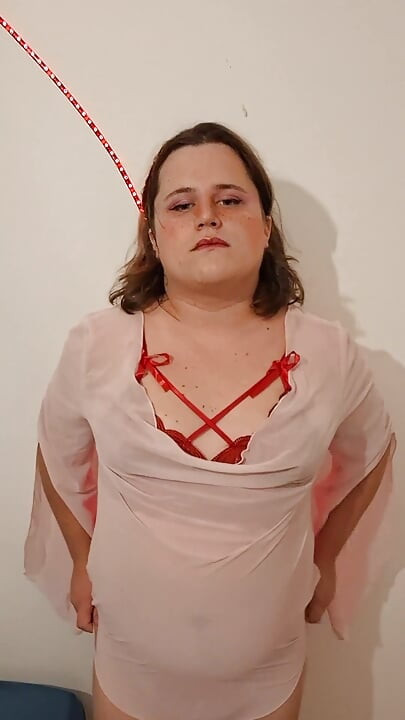 Sweet tgirl undressing for you