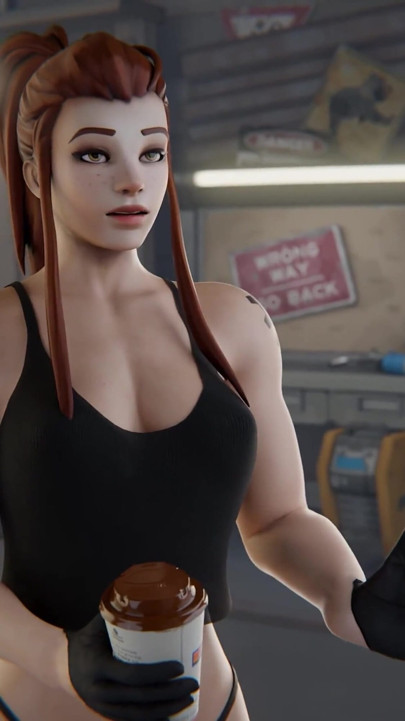 Brigitte Big Black Gym Trainer Stretches Her Tight Holes - Training Session Gone Wild Overwatch 3D