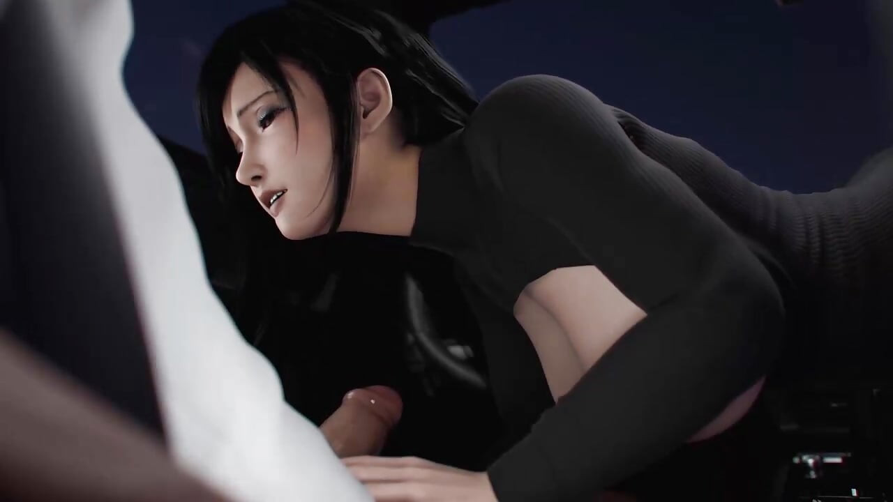 야간 운전 POV - 스포츠카에서 자지를 빨아주는 핫한 고스 여친