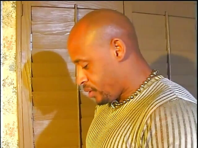 Bald black stud fucks sexy ebony hoe indoors