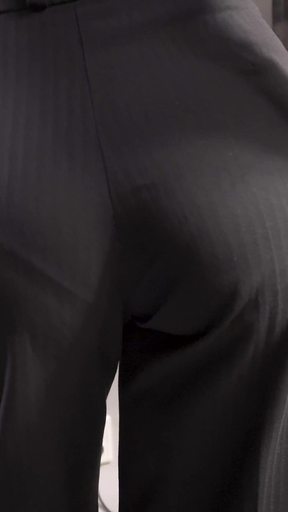 Amateur Secretary In Office Trousers Teases Her Visible Panty Line