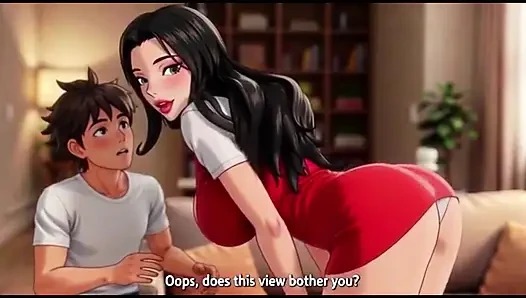 Sexy stepmom seduce her young step son with her big boobs and ass