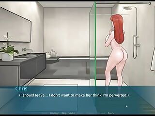 Sexnote - toutes les scènes de sexe, jeu porno hentai tabou, épisode 10, facial énorme sur le visage de sa demi-sœur rousse
