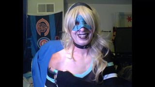 Sexig het blå cheerleader (webbkamera)