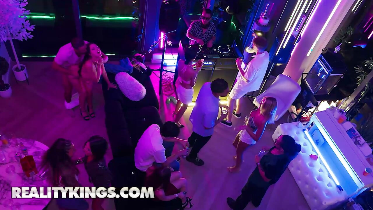 REALITY KINGS - Kloe Love Grinds On Lucas Frost’s Lap At The Hotel Party Before Sneaking Off For A Quick Fuck