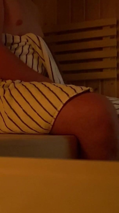 Memorable moment from "Caught jerking off in public sauna, huge cumshot"