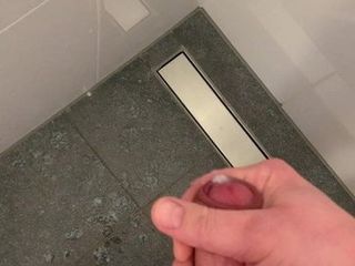 Uncut jerking off in the shower
