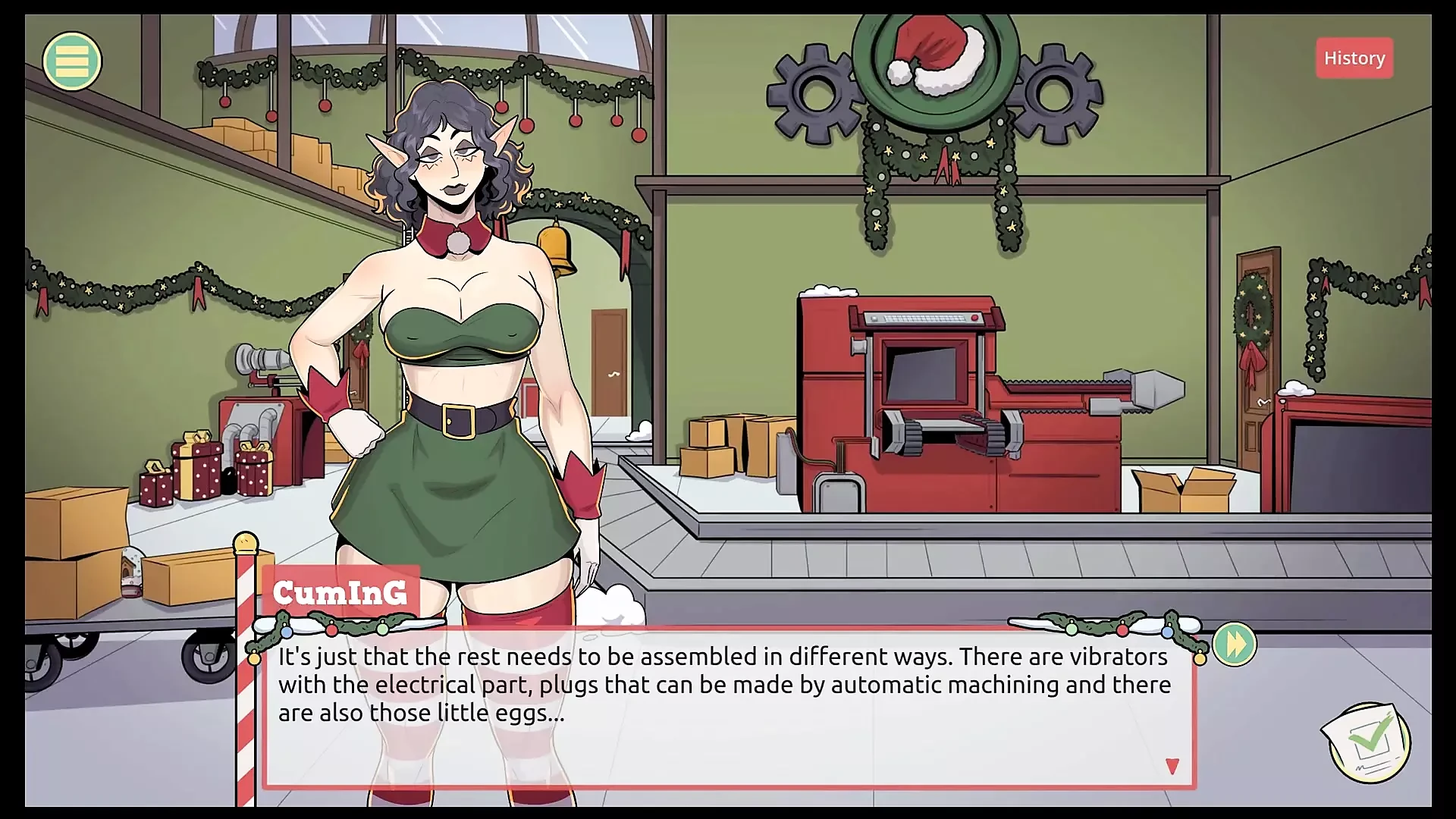 Claus' Secret Surprise XMAS HENTAI Game Ep.5 FEMBOY CUM all over santa elf cute face !