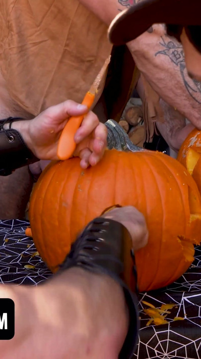 Not Even The Pumpkins Are Safe! Nudist Halloween Party Turns Into Pumpkin-Fucking Stepson Swapping Fuck Fest | Clip 1