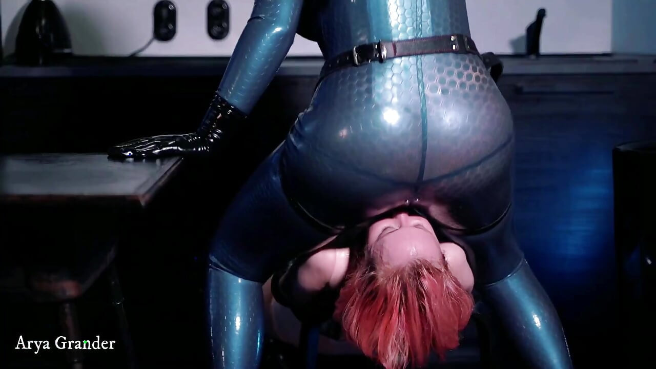 Strap-on Suck and Facesitting in Latex Catsuit Femdom Video