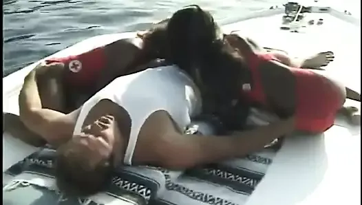 2 Black Lifeguards Suck a Big White Dick Ebony BWC