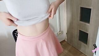 Striptease And Masturbation In Cute Outfit