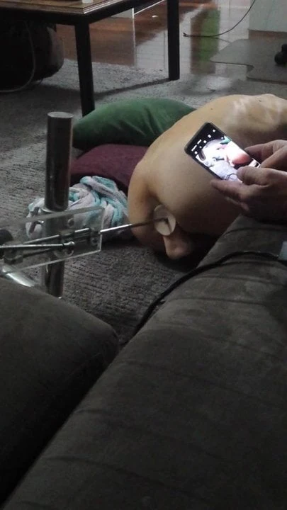 Chick Going for it on Fuck Machine