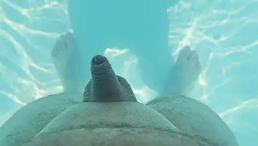 Water jet orgasm in pool