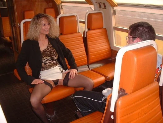 Step Mom and virgin boy in train