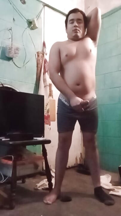 Jesus in boxer pulling his penis #155