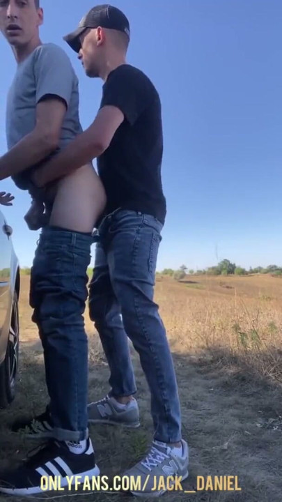 Straight guy fuck gay friend outdoor bareback and cum in ass | Clip 1