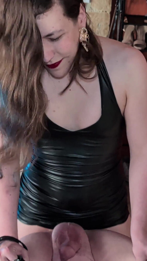 Domina Trans fucks her inexperienced submissive whom she turned into an obedient and deviant slut | Clip 2