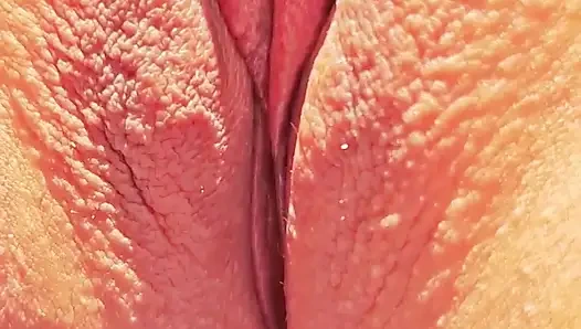 Dewasa terangsang menunjukkan memek terbuka super close up.
