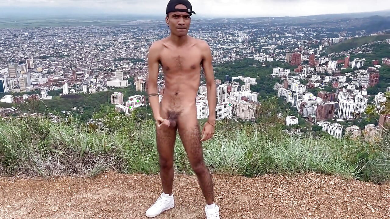 Enjoying Handjob Outdoors