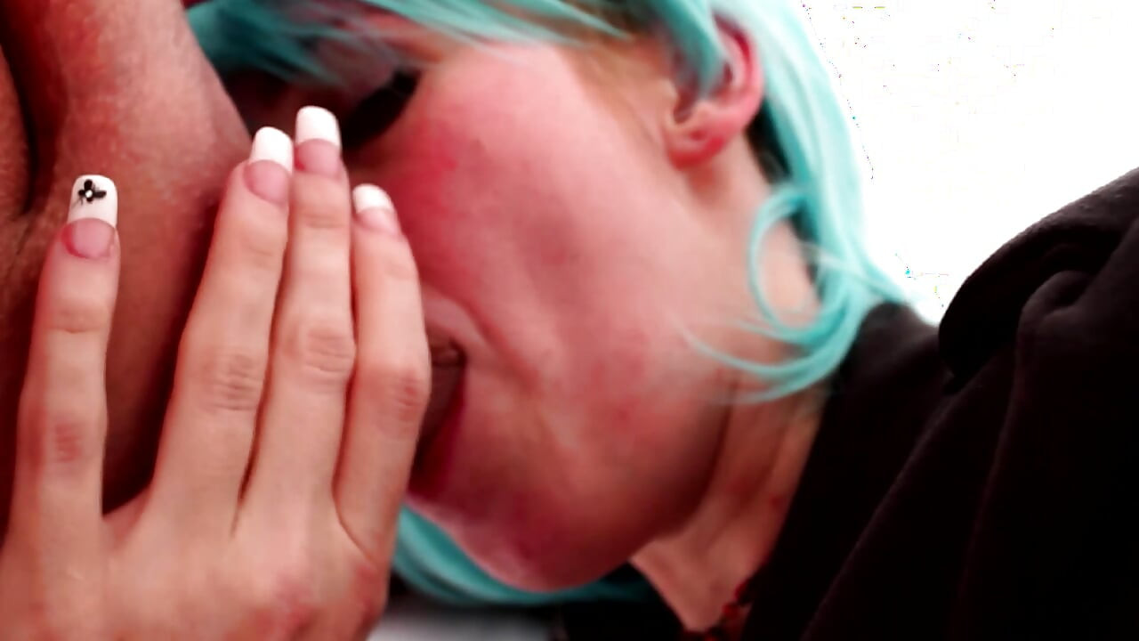 Horny MILF in Blue Wig Hardcore Fucked Moans Like Crazy