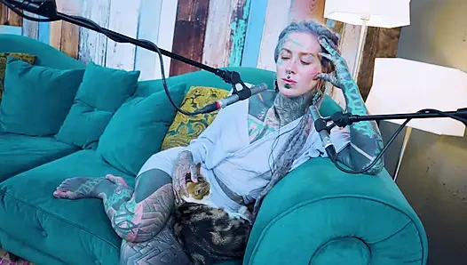 I talk about E - Empathy - ASMR podcast SFW talking goth skinny girl dreadlocks tattoo model inked girl
