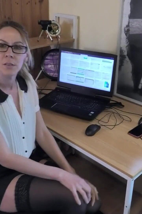 Blonde Office Slut with Glasses Gets Pumped Full of Cum for Goodbye!!