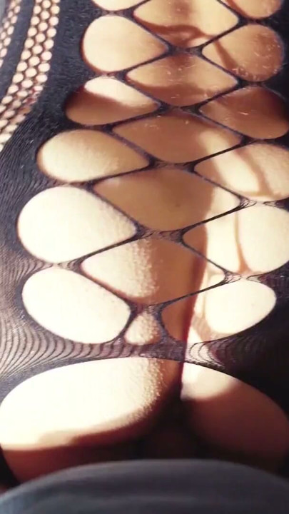 Real amateur POV wearing my mesh jumpsuit | Clip 1